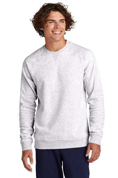 Sport-Tek STF203 Mens Drive Fleece Crewneck Sweatshirt Heather Grey Model Front