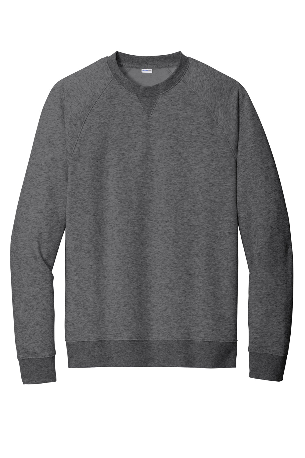 Sport-Tek STF203 Mens Drive Fleece Crewneck Sweatshirt Heather Graphite Grey Flat Front