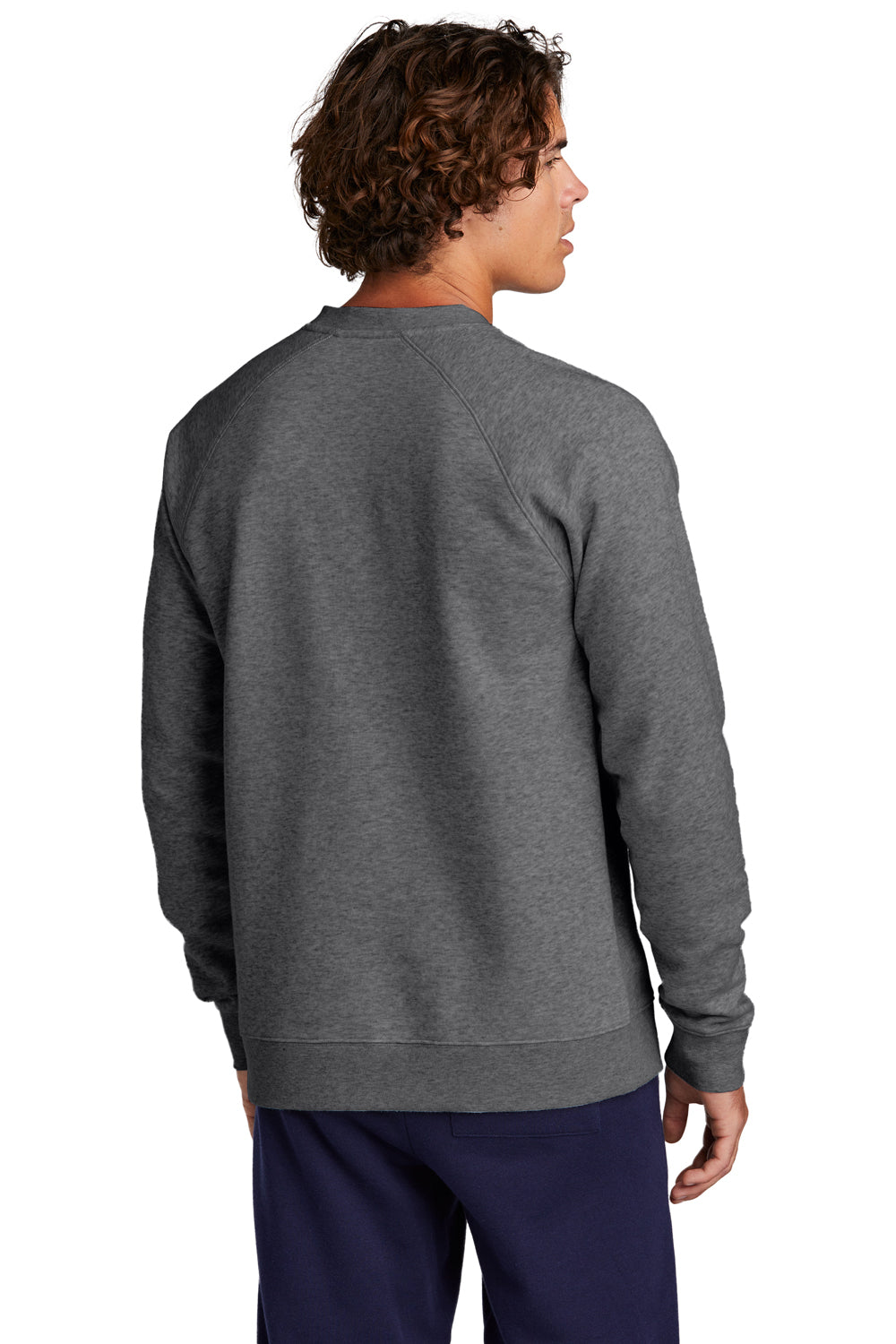 Sport-Tek STF203 Mens Drive Fleece Crewneck Sweatshirt Heather Graphite Grey Model Back