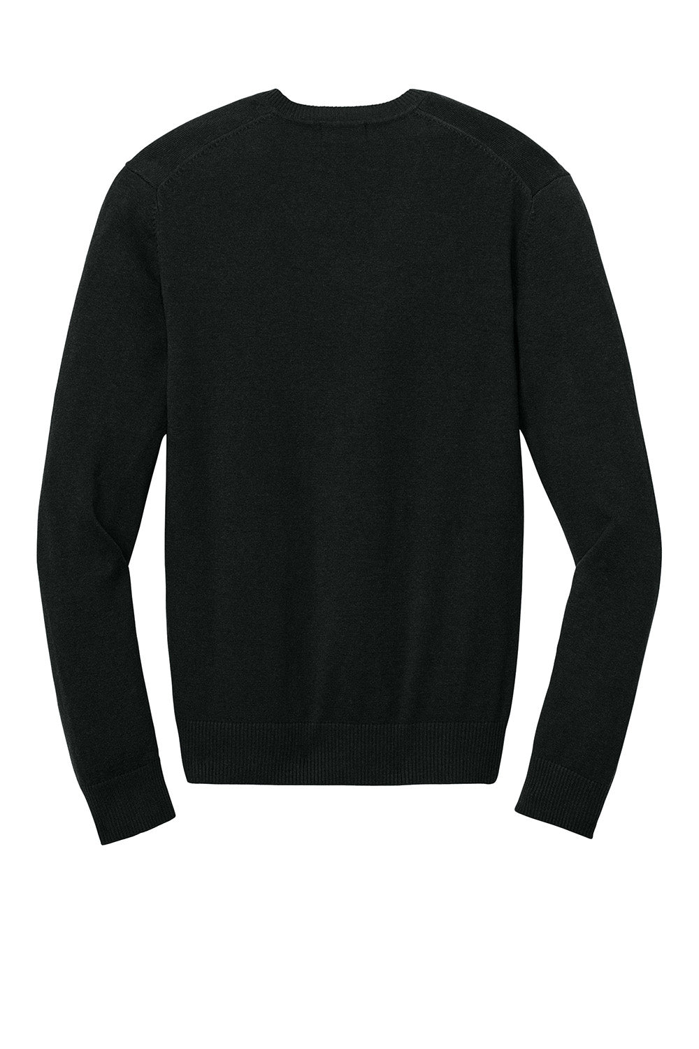 Port Authority SW2850 Mens Easy Care Long Sleeve V-Neck Sweater Deep Black Flat Back