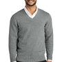 Port Authority Mens Easy Care Long Sleeve V-Neck Sweater - Heather Medium Grey