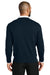 Port Authority SW2850 Mens Easy Care Long Sleeve V-Neck Sweater River Navy Blue Model Back