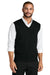 Port Authority SW2860 Mens Easy Care Sweater Vest Deep Black Model Front