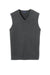 Port Authority SW286 Mens V-Neck Sweater Vest Heather Charcoal Grey Flat Front