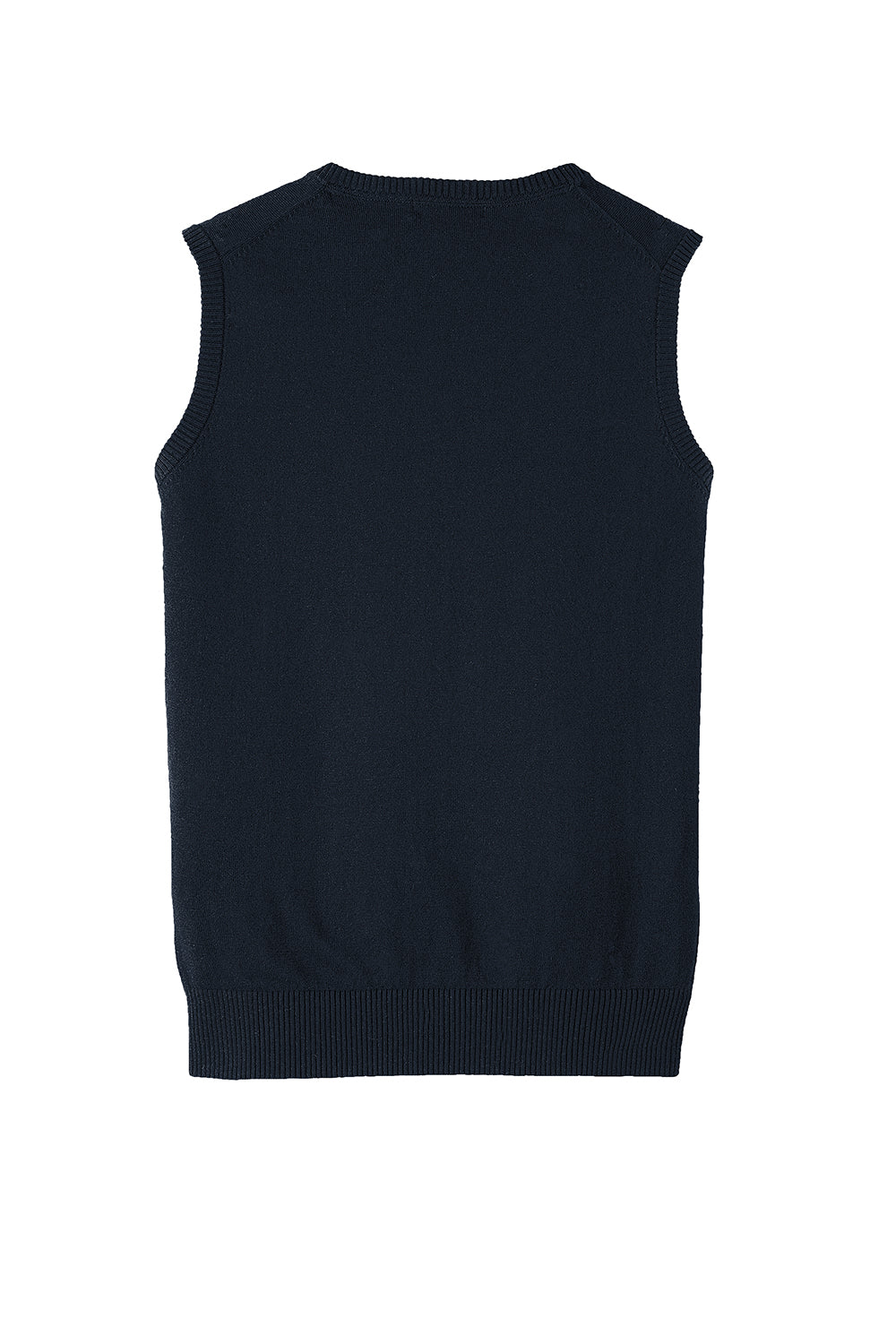 Port Authority SW286 Mens V-Neck Sweater Vest Navy Blue Flat Back