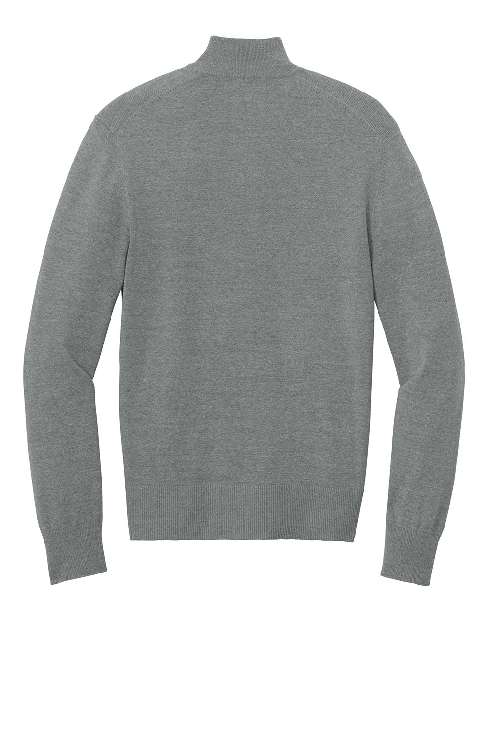 Port Authority SW2900 Mens Easy Care Long Sleeve 1/4 Zip Sweater Heather Medium Grey Flat Back