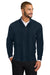 Port Authority SW2900 Mens Easy Care Long Sleeve 1/4 Zip Sweater River Navy Blue Model Front