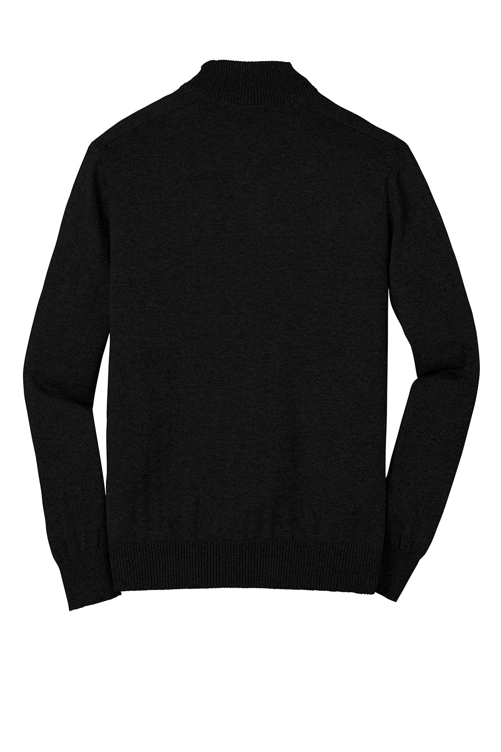 Port Authority SW290 Mens Long Sleeve 1/4 Zip Sweater Black Flat Back