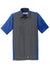 Red Kap SY20 Mens Crew Moisture Wicking Short Sleeve Button Down Shirt w/ Double Pockets Charcoal Grey/Royal Blue Flat Front