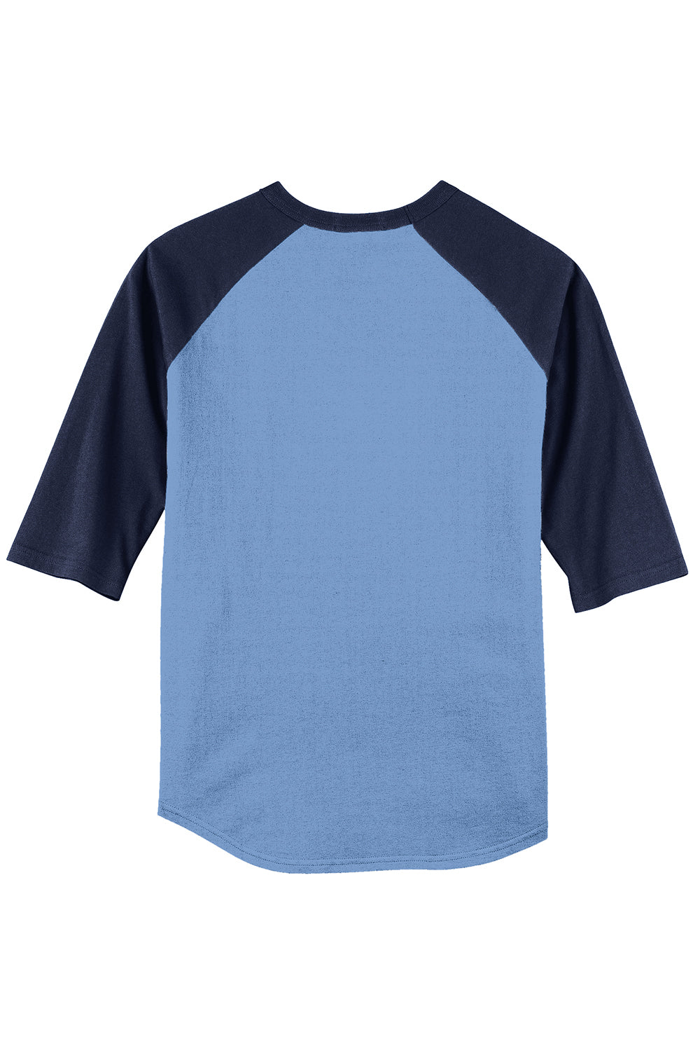 Sport-Tek T200 Mens 3/4 Sleeve Crewneck T-Shirt Carolina Blue/Navy Blue Flat Back