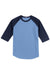 Sport-Tek T200 Mens 3/4 Sleeve Crewneck T-Shirt Carolina Blue/Navy Blue Flat Front