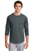 Sport-Tek T200 Mens 3/4 Sleeve Crewneck T-Shirt Iron Grey Model Front