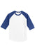 Sport-Tek T200 Mens 3/4 Sleeve Crewneck T-Shirt White/Royal Blue Flat Front