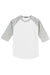 Sport-Tek T200 Mens 3/4 Sleeve Crewneck T-Shirt White/Heather Grey Flat Front