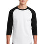 Sport-Tek Mens 3/4 Sleeve Crewneck T-Shirt - White/Black