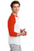 Sport-Tek T200 Mens 3/4 Sleeve Crewneck T-Shirt White/Deep Orange Model Side