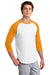 Sport-Tek T200 Mens 3/4 Sleeve Crewneck T-Shirt White/Gold Model 3q