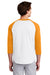 Sport-Tek T200 Mens 3/4 Sleeve Crewneck T-Shirt White/Gold Model Back