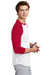 Sport-Tek T200 Mens 3/4 Sleeve Crewneck T-Shirt White/Red Model Side