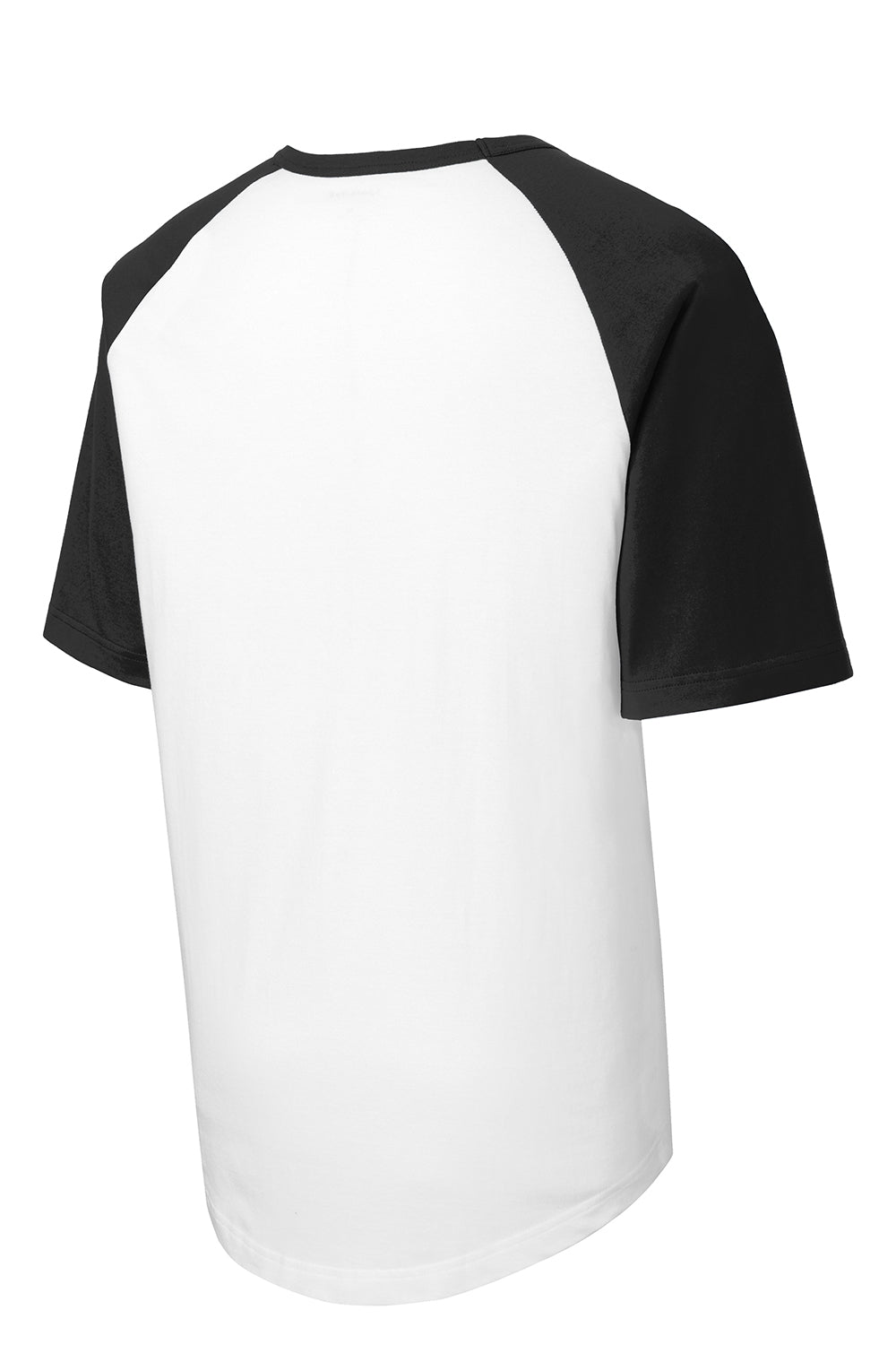 Sport-Tek T201 Mens Short Sleeve Crewneck T-Shirt White/Black Flat Back