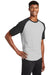 Sport-Tek T201 Mens Short Sleeve Crewneck T-Shirt Heather Grey/Black Model 3q