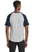 Sport-Tek T201 Mens Short Sleeve Crewneck T-Shirt Heather Grey/Navy Blue Model Back