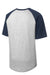 Sport-Tek T201 Mens Short Sleeve Crewneck T-Shirt Heather Grey/Navy Blue Flat Back