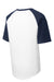 Sport-Tek T201 Mens Short Sleeve Crewneck T-Shirt White/Navy Blue Flat Back