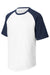 Sport-Tek T201 Mens Short Sleeve Crewneck T-Shirt White/Navy Blue Flat Front