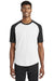 Sport-Tek T201 Mens Short Sleeve Crewneck T-Shirt White/Black Model Front