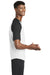 Sport-Tek T201 Mens Short Sleeve Crewneck T-Shirt White/Black Model Side