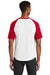 Sport-Tek T201 Mens Short Sleeve Crewneck T-Shirt White/Red Model Back