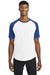 Sport-Tek T201 Mens Short Sleeve Crewneck T-Shirt White/Royal Blue Model Front