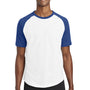 Sport-Tek Mens Short Sleeve Crewneck T-Shirt - White/Royal Blue