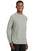 Sport-Tek T473LS Mens Dry Zone Moisture Wicking Long Sleeve Crewneck T-Shirt Silver Grey Model 3q