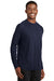 Sport-Tek T473LS Mens Dry Zone Moisture Wicking Long Sleeve Crewneck T-Shirt True Navy Blue Model 3q