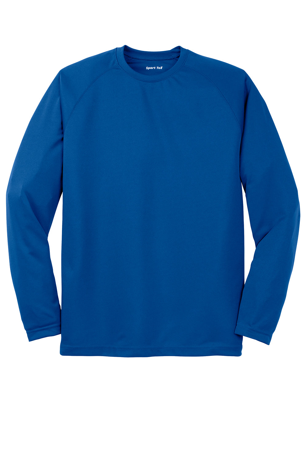 Sport-Tek T473LS Mens Dry Zone Moisture Wicking Long Sleeve Crewneck T-Shirt True Royal Blue Flat Front