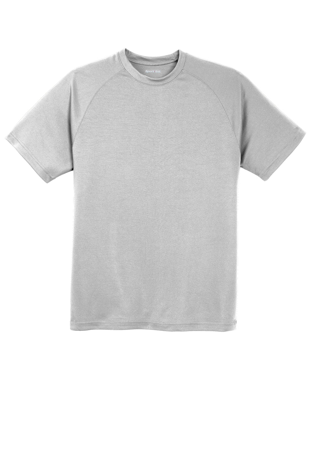 Sport-Tek T473 Mens Dry Zone Moisture Wicking Short Sleeve Crewneck T-Shirt Silver Grey Flat Front