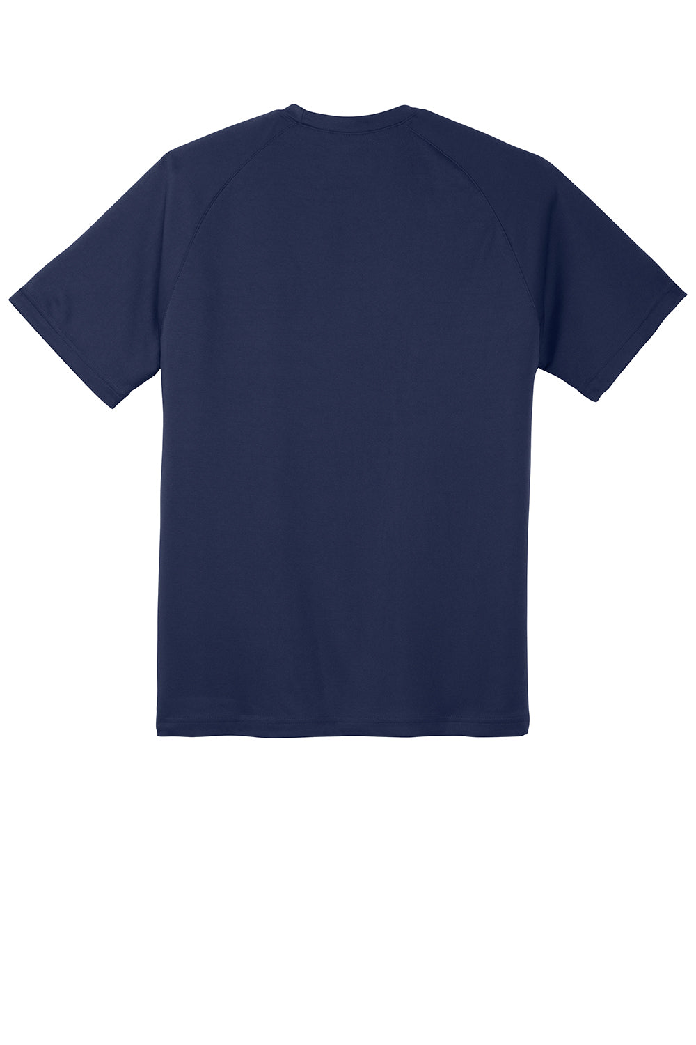 Sport-Tek T473 Mens Dry Zone Moisture Wicking Short Sleeve Crewneck T-Shirt True Navy Blue Flat Back