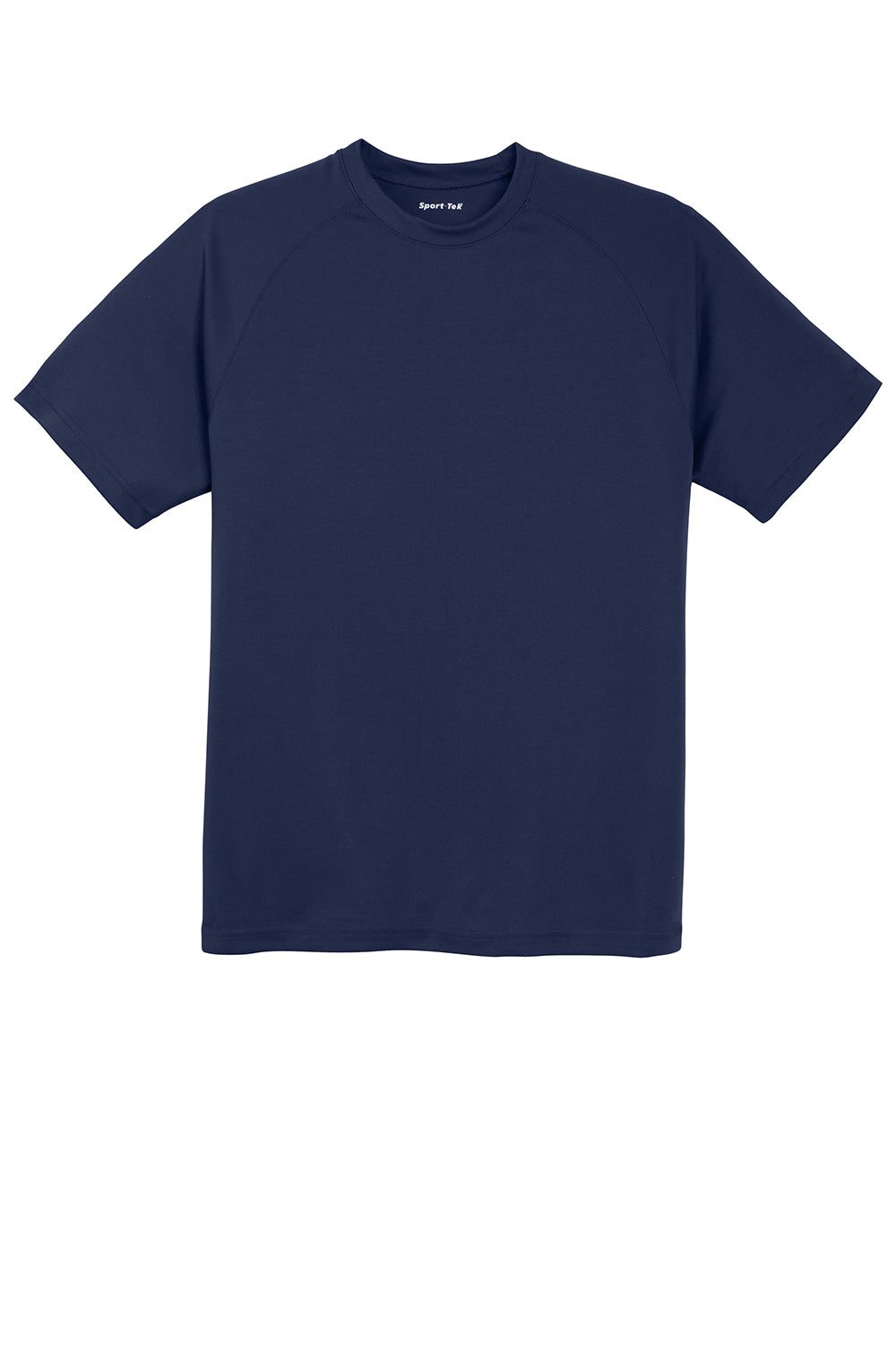 Sport-Tek T473 Mens Dry Zone Moisture Wicking Short Sleeve Crewneck T-Shirt True Navy Blue Flat Front