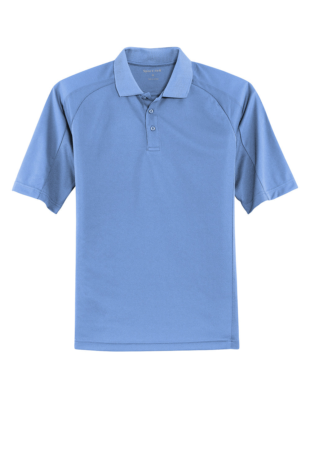 Sport-Tek T474 Mens Dri-Mesh Moisture Wicking Short Sleeve Polo Shirt Carolina Blue Flat Front