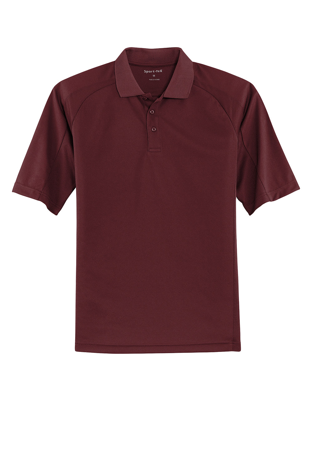 Sport-Tek T474 Mens Dri-Mesh Moisture Wicking Short Sleeve Polo Shirt Maroon Flat Front