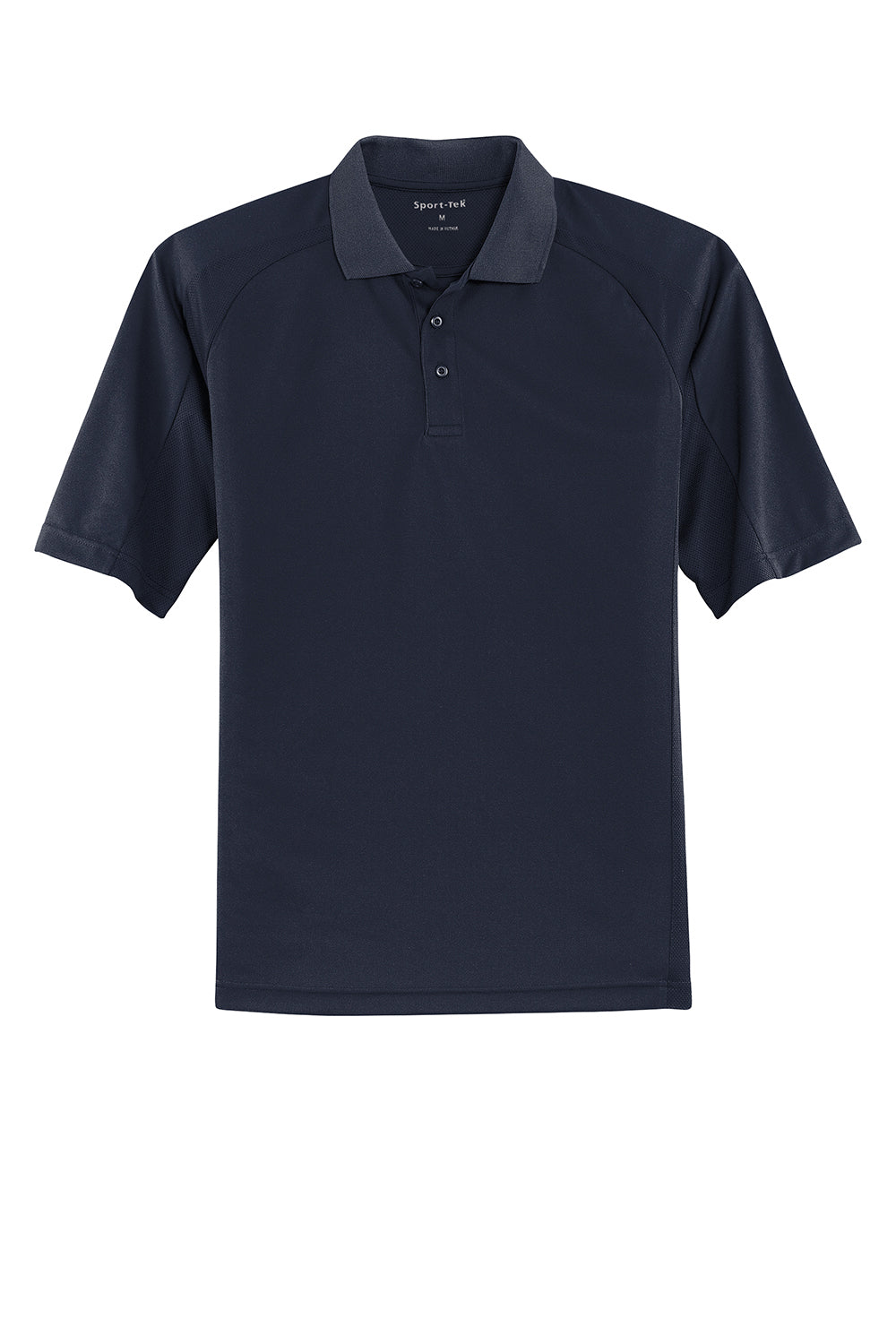 Sport-Tek T474 Mens Dri-Mesh Moisture Wicking Short Sleeve Polo Shirt Navy Blue Flat Front