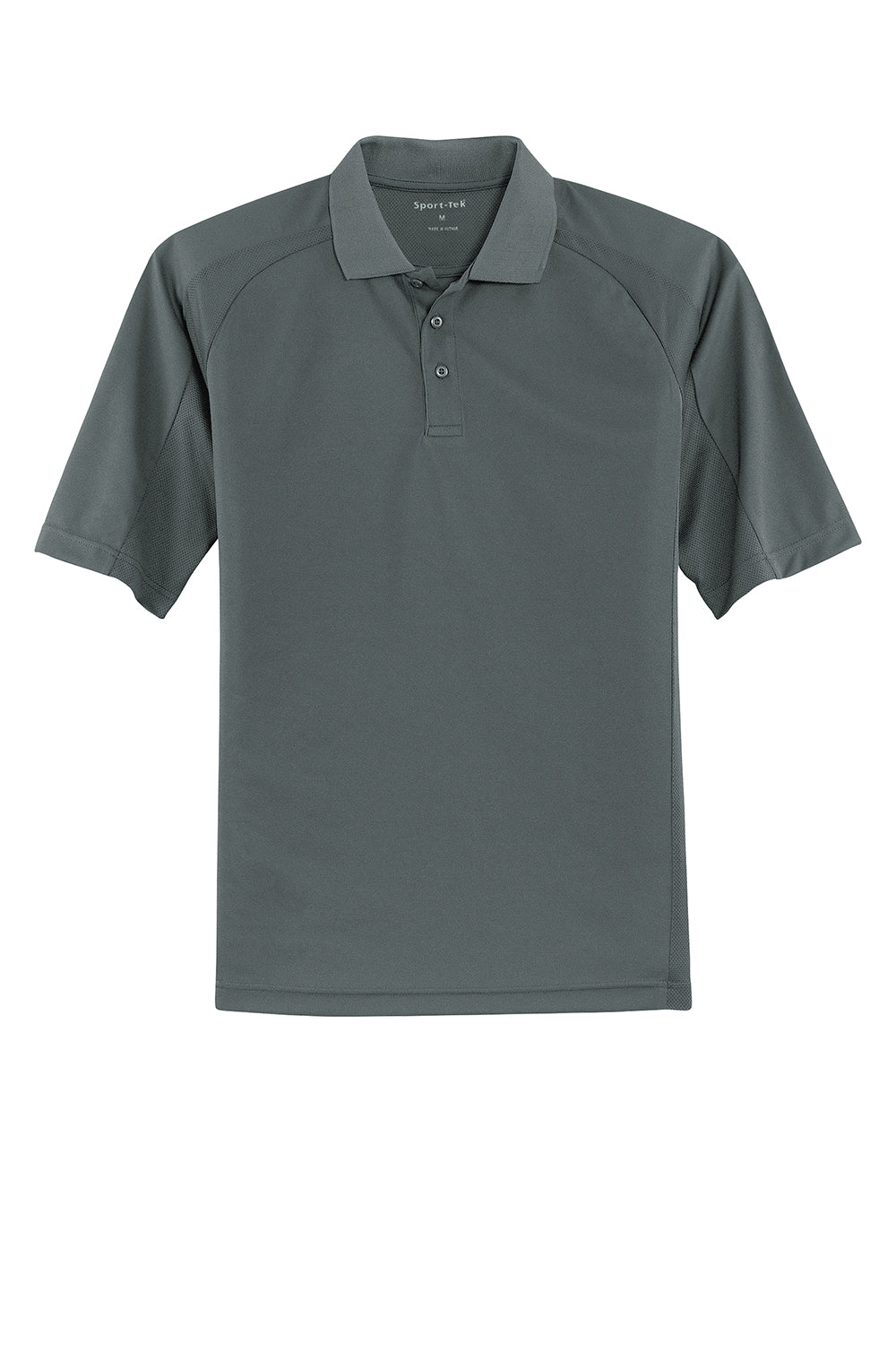 Sport-Tek T474 Mens Dri-Mesh Moisture Wicking Short Sleeve Polo Shirt Steel Grey Flat Front