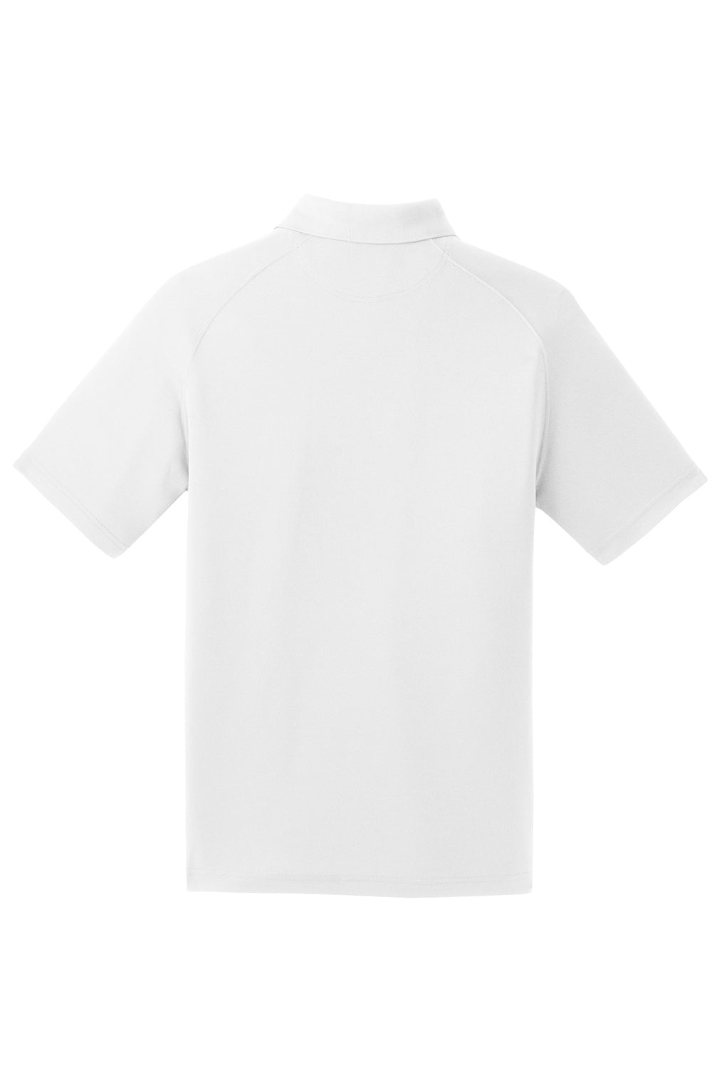 Sport-Tek T475 Mens Dry Zone Moisture Wicking Short Sleeve Polo Shirt White Flat Back