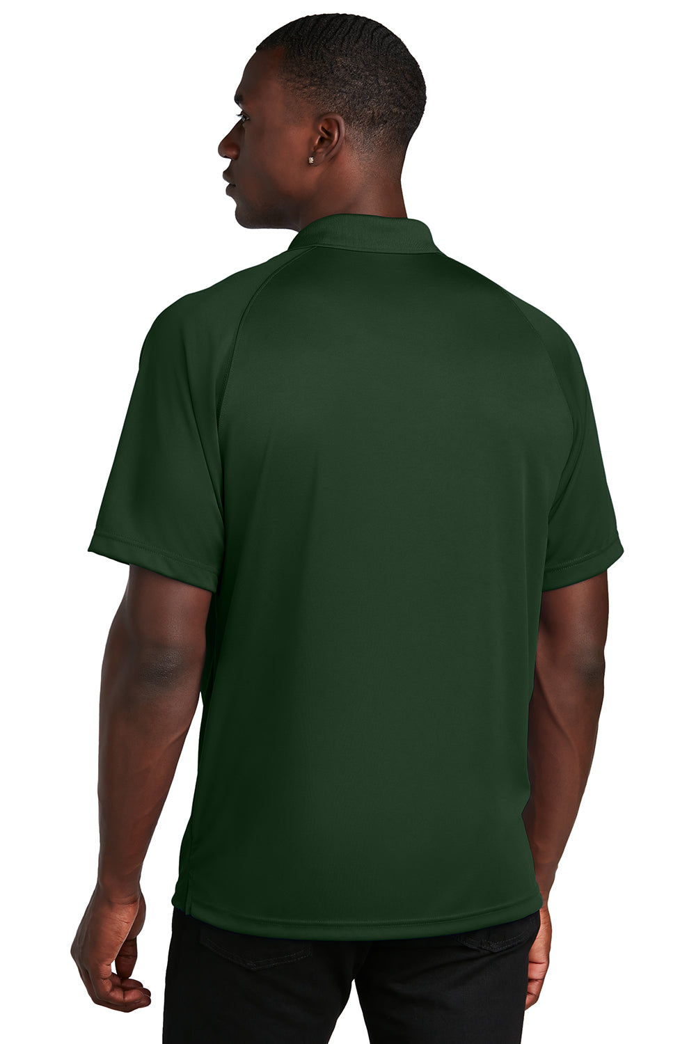 Sport-Tek T475 Mens Dry Zone Moisture Wicking Short Sleeve Polo Shirt Forest Green Model Back