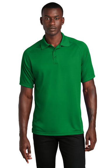 Sport-Tek T475 Mens Dry Zone Moisture Wicking Short Sleeve Polo Shirt Kelly Green Model Front