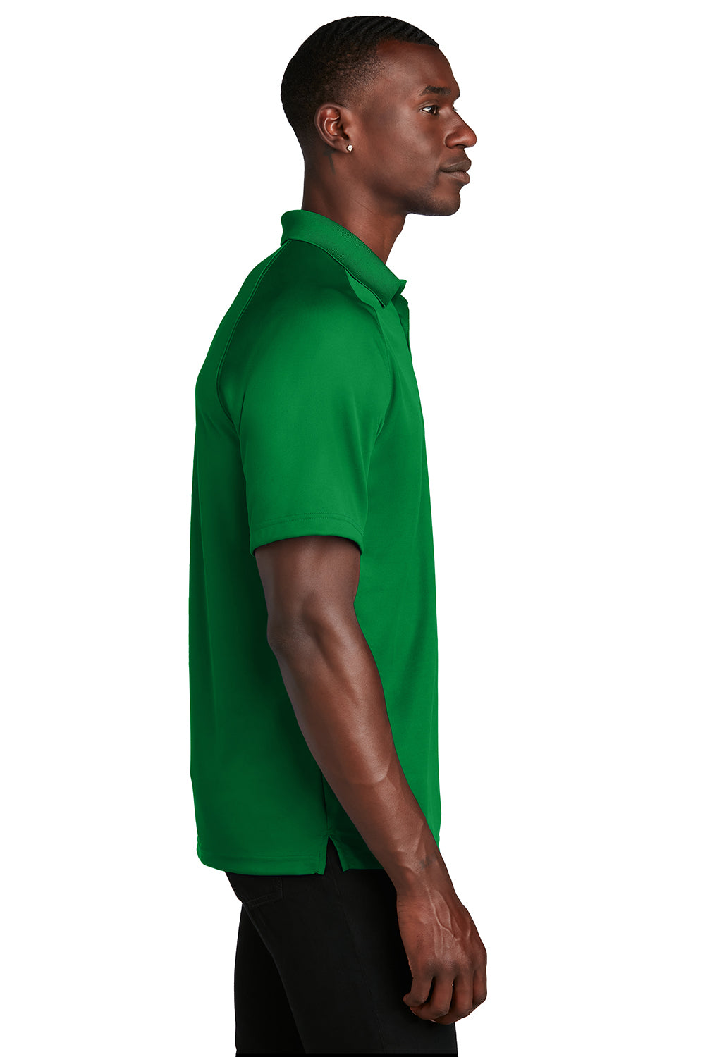 Sport-Tek T475 Mens Dry Zone Moisture Wicking Short Sleeve Polo Shirt Kelly Green Model Side