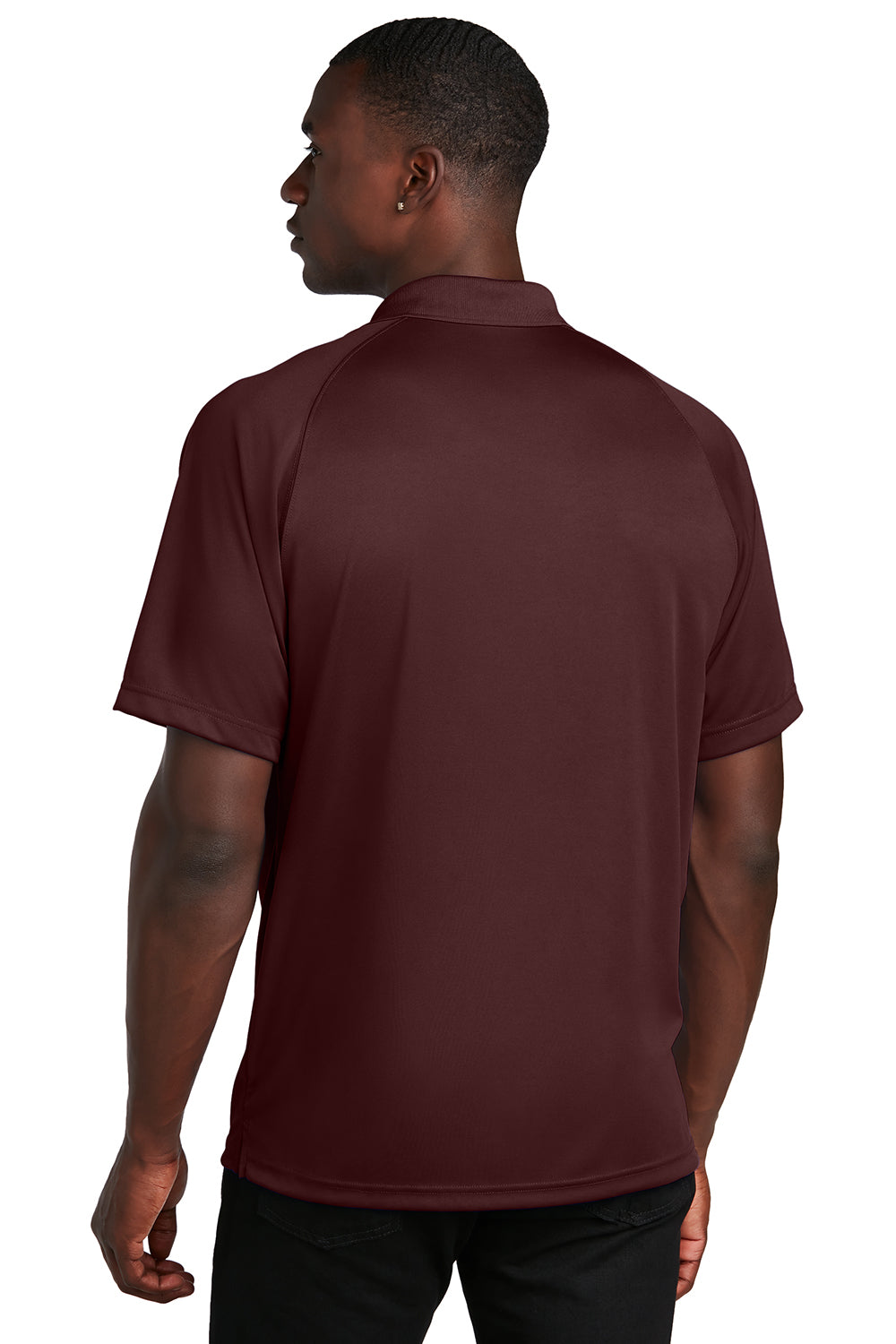 Sport-Tek T475 Mens Dry Zone Moisture Wicking Short Sleeve Polo Shirt Maroon Model Back