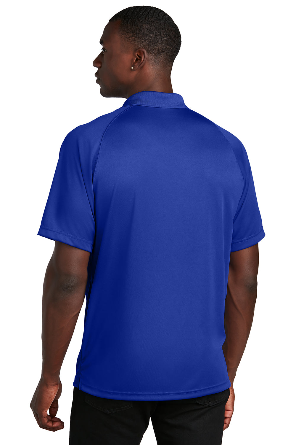 Sport-Tek T475 Mens Dry Zone Moisture Wicking Short Sleeve Polo Shirt True Royal Blue Model Back